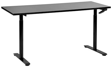 Beliani Höhenverstellbarer Schreibtisch mit Kurbel schwarz 160x72 cm DESTINAS