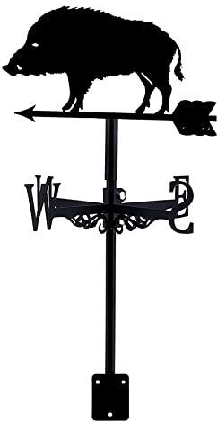 Girouette de jardin en métal avec support de toit en forme de sanglier, indicateur de direction du vent, rétro créatif en acier inoxydable, décoration d'intérieur, cadeau pour ferme et cour