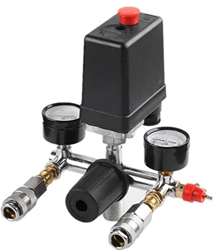 Jimenez 1 Pcs Air Compressor Air Valve Manifold Oil-Free Silent Air Compressor Adjustable Outlet Valve 175Psi
