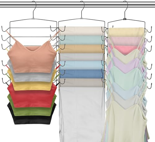 3 Stück Folding Kleiderbügel Platzsparend, Kleiderschrank Organizer Aufbewahrungsschrank für Westen, Camisoles, Pyjamas, BHS, Camisoles, Hosen, Schals, Handtücher (Schwarz)