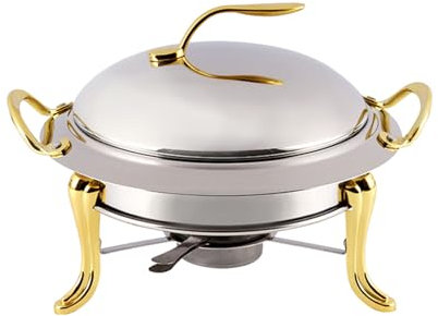 KELUNIS Estufa De Alcohol Olla Caliente Pequeña Olla De Alcohol Portátil Combustible Sólido Del Horno, Caldera Seca Comercial De Acero Inoxidable Para Restaurante Doméstico Caldera Exterior,18cm*5.5cm