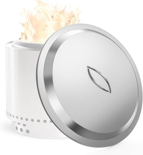onlyfire Feuerschale Deckel mit Griffe für Solo Stove Bonfire 19,5 Feuerstellen, Ø50cm Feuerkorb Feuerschalen Zubehör für Garten Terrasse, 304 Edelstahl-Feuerstellen-Zubehör, Einsetzbar als Tisch