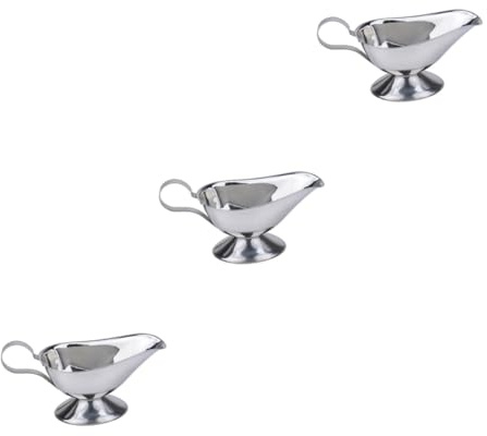 Anneome 3 Piezas De Bote Vertedor De Salsa De Acero Inoxidable Salsera Jarra Para Salsa Para Cocina Comedor Y Entretenimiento