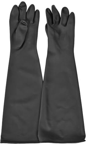 Luwqceu Strahlgummihandschuhe zum Sandstrahlen Von Sandstrahlgeräten, Sandstrahlschrank, Sandstrahlhandschuhe, Sandstrahlgeräteteile, 60 Cm, Schwarz, Langlebig, Einfach zu Bedienen