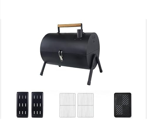 Barbacoa de doble cara de acero inoxidable con función de parrilla de doble cara, ligera, compacta, plegable, portátil, ideal para camping, festivales (blanco)