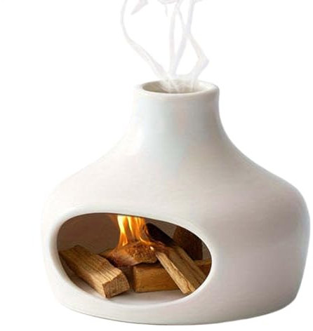 Quemador de incienso para chimenea - Quemador de incienso de cerámica, cuenco para manchas de plato de chimenea | Porta incienso al revés, soporte para quemador de incienso de cerámica, plato de palos