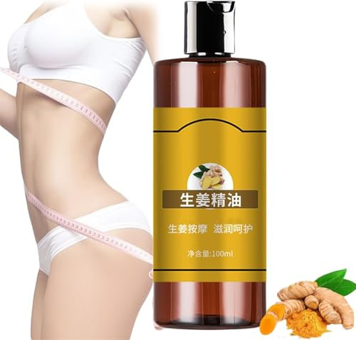 Ingwer-Körperöl, natürliches Ingwer-Massageöl, Ingwer-Öl für die Lymphdrainage, Bauch-weg-Massageöl für Frauen und Männer