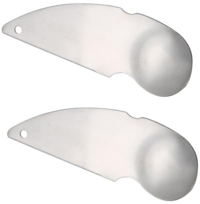 Cabilock 2piezas Pelador Cortador De Kiwi y Aguacate De Acero Inoxidable De Cucharas Peladoras Prácticas Para Frutas Herramientas Manuales De Cocina Resistentes y Fáciles De Limpiar