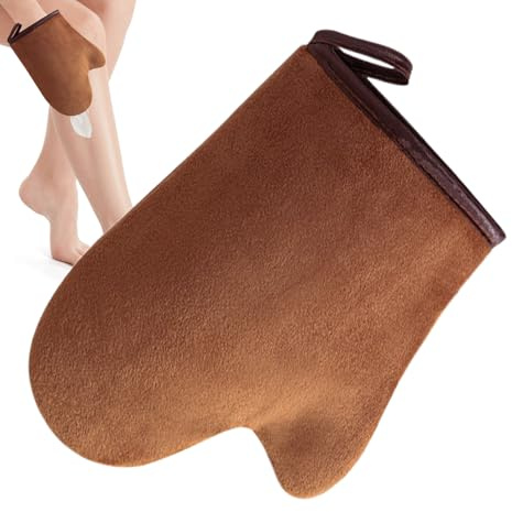 Youngwier Bräunungs-Handschuh - Für Selbstbräunung Ohne | Maschinenwaschbarer Ultraweicher Flock-Applikator Mit Daumen Für Sprühlotionen Mousse Gesicht Damen Herren