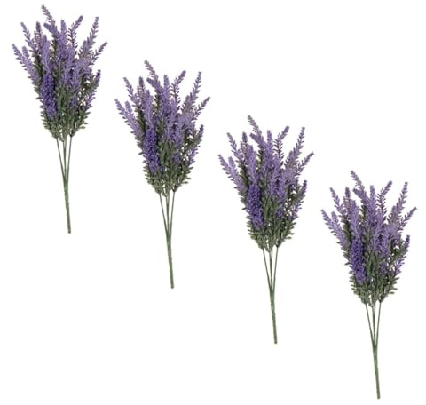 FUNOMOCYA 4pcs Faux Lavender Green Plants Fake Outdoor Decorations for Landscape Home