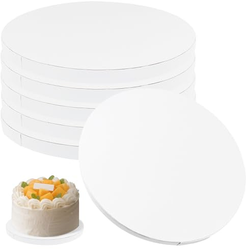 LYSHOOCE 6er Set Cakeboard Rund 20cm und 1.2 cm hoch,Wiederverwendbares Cake Board,für den Transport von Kuchen