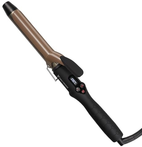 EAGLE FORTRESS Professioneller Lockenstab 26 mm mit Klemme, Keramik | Professionelles Styling-Tool, LCD-Display, 30 Sek. Aufheizzeit, 60–230°C, Natürliche Locken, Salonqualität, 3m Drehkabel