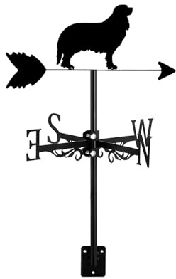 Metal Weathervane Bulldog Dog,Cavalier King Charles Direction Indicator Kit Gardens Roof Mount Dog Weather Vane Easy to Assemble for Outdoor Lawn Fence, Bulldog Dog