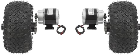JJsdwin Set di ruote doppie, set di ruote con luci di controllo della batteria e interruttore a pulsante, motore Drive Air Wheel Conversion Kit per scooter elettrico e scooter da spiaggia, leva del