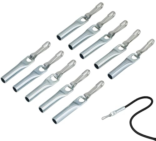 10x Seilendverschluss mit Simplexhaken verzinkt – Seilendklemmen für 8 mm Seil – ideal für Anhängerplanen, Abdeckplanen & Planenbefestigung – stabile verzinkte Hakenklemme, rostgeschützt & wetterfest