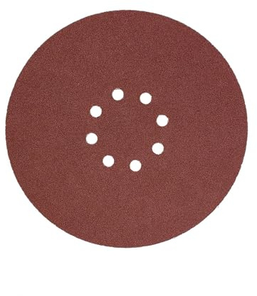 Lot de 10 disques abrasifs à 8 trous pour outils rotatifs professionnels du bois - 225 mm - Grain 40 - Rouge