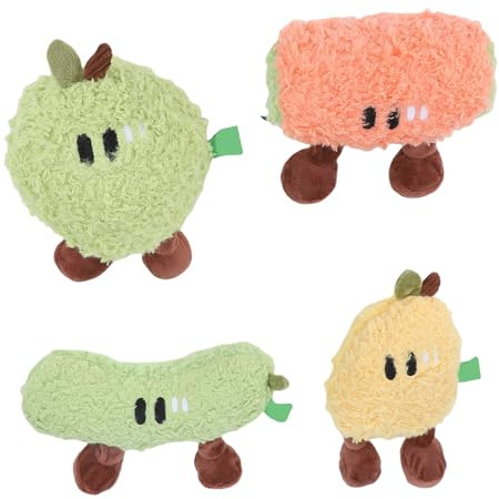 Haofy Lot de 4 Jouets à Mâcher pour Chat avec Son froissé, Jouet de Dentition en Peluche avec Couineur Interactif, Aide à la Mastication Texturée pour Chatons d'intérieur et Chats Adultes