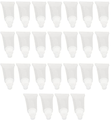 Generic Mini Tubo de Brillo de Labios Transparente Rellenable, Envase Cosmético Suave de 5ml para champú Hecho a Mano, Loción Corporal, Viaje, 25 uds.