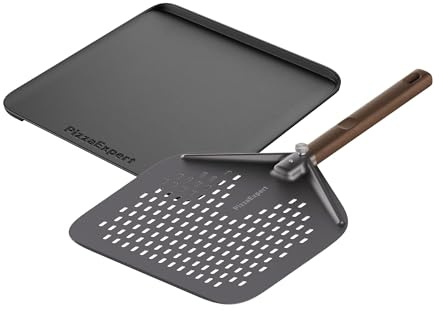 Electrolux Set Teglia Pizza in Ghisa con Pala E9OOPE01 | teglia in ghisa con pala forata, per forno fino a 340°C, manico in legno rimovibile
