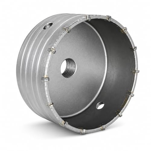 Topolenashop Carotatrice a Tazza Ø160 mm per Muratura, Cemento, Calcestruzzo e Pietra – Corona per Trapano con Filettatura M22, Compatibile con Aste SDS Plus e SDS Max per Impianti e Ristrutturazioni