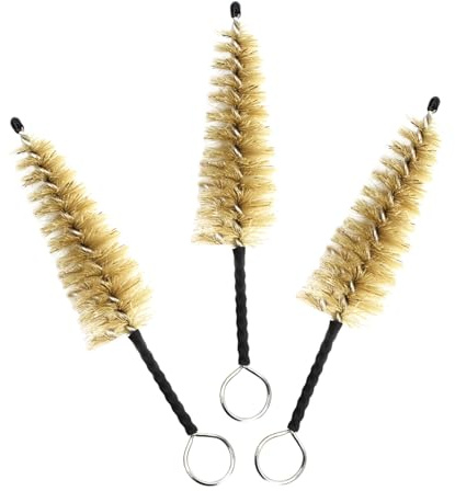 UKCOCO 3pcs Universal Cleaning Brush Set for Saxophone Mouthpiece and Flute with Gentle Bristle and Metal Handle, for Professional Performances and Daily Practice Instrument Maintenance