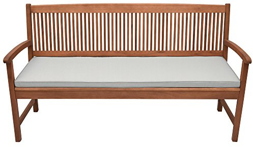 Beautissu Bankauflage waschbare Bankkissen Sitzauflage für Gartenmöbel | 120x48x5cm Hellgrau bequeme Sitzkissen Gartenbankauflage Palettenkissen Outdoor Palette Base BK
