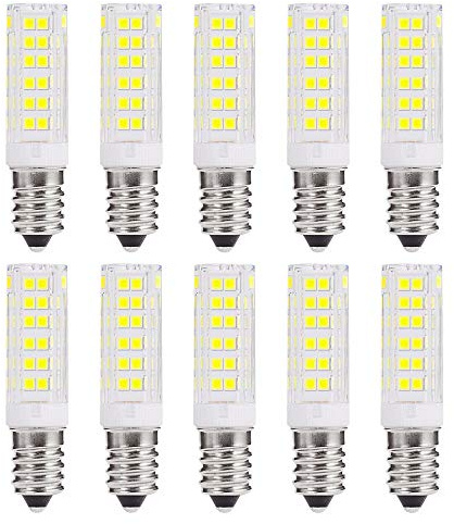 WULUN 10er Pack 7W E14 LED lampadina, lampadina E14, 7W 650LM, bianco freddo 6000K, 360 °lampada frigorifero ad angolo di fascio/macchina da cucire lampadalampada da tavolo