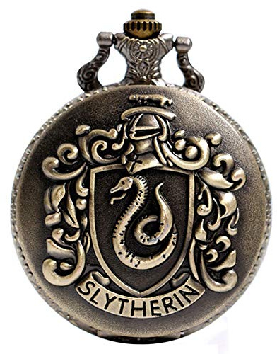 Fickur vintage kvarts analog fickur halsband hänge med kedja för män kvinnor pojkar julklapp, Slytherin, Retro