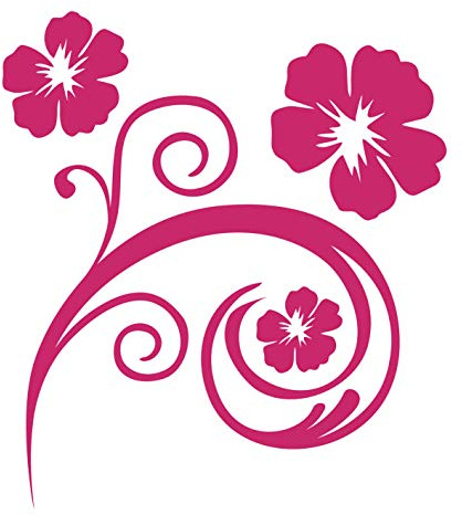 kleb-Drauf® | 1 Blumenranke | Pink - matt | Autoaufkleber Autosticker Decal Aufkleber Sticker | Auto Car Motorrad Fahrrad Roller Bike | Deko Tuning Stickerbomb Styling Wrapping