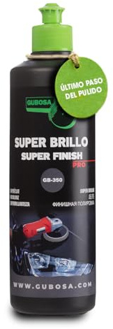 Pulimento coche super brillo antiholograma para superficies oscuras polish coche profesional quita arañazos micro rayones car scratch remover + pad premium 80mm 500 ml detailing | GUBOSA