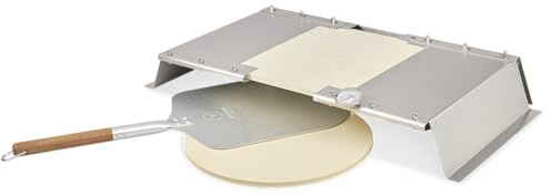 MOESTA-BBQ 19714 - Set per pizza a gas, in acciaio inox, con cappuccio per pizza, pala e pietra per pizza