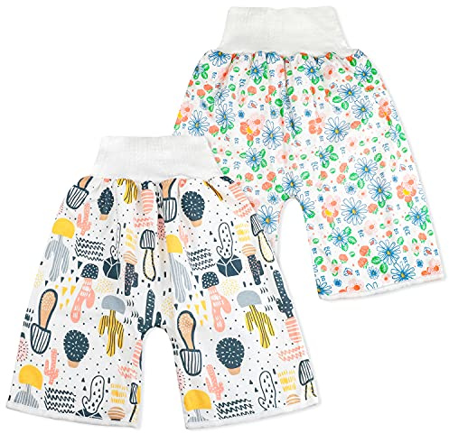FLYISH DIRECT 2-pack baby potträningsbyxor – tvättbara, återanvändbara underbyxor för potträning