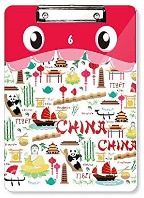 la chine le bambou lantern panda Dossier à tête plate bloc-notes d'apprentissage A4
