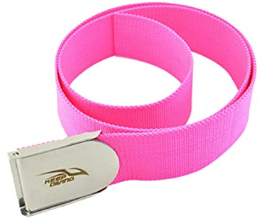F Fityle Immersione Pesi cinturo Immersione subacqueo con Fibbia Sollevamento Pesi per Allenamento di Pesca subacqueo, Rosa Rossa 1,3 M