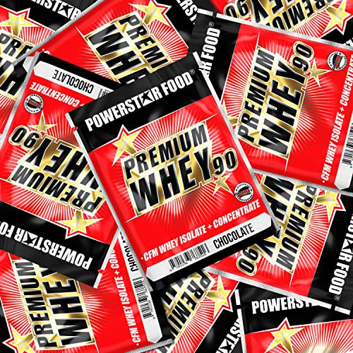 Powerstar PREMIUM WHEY 90 Probierpaket | 10 x 30g Whey-Protein-Proben | 60% CFM Whey Isolat & 40% CFM Whey Konzentrat | Muskelaufbau & Abnehmen | Deutsche Herstellung | Verschiedene Geschmackssorten…