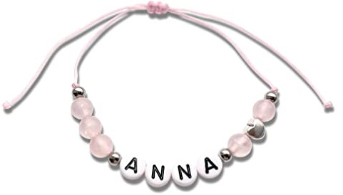 Handmade Armband Makramee mit Namen - viele Edelsteine zur Auswahl - zauberhaftes Geschenk für Damen Mädchen Junge Kinder - Größe einstellbar - personalisierbar
