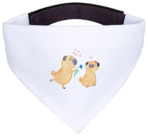 Mr. & Mrs. Panda Hundehalstuch M Mops Verliebt - Geschenk, Tuch, Knuffig, Mittel, Liebe, Hund, Mittelgroße Hunde, Sprüche, Halstuch