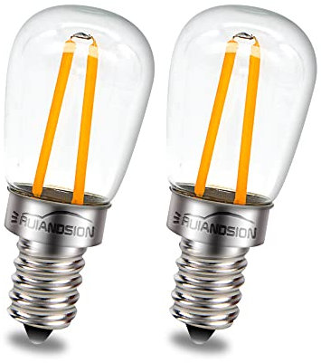 Ruiandsion E12 LED Glühbirne 220V AC Warmweiß 2SMD LED Chips LED Klar Glühbirne Ersatz für Kerzen Decke Pendel dekorative Licht (Packung mit 2)