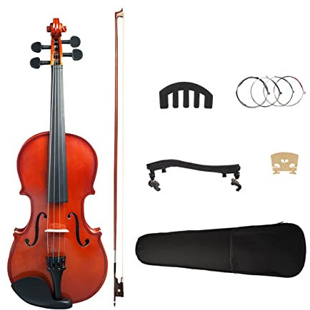 TSTS Violine anfänger Akustisches Geigen-Set In Natürlicher Farbe Mit Geigenbogen, Geigenstimmer, Geigensteg, Geigendämpfer Und Etui, Geigensaiten (Color : 1/2)