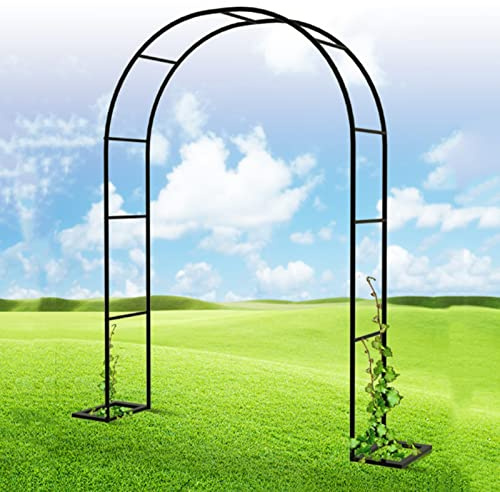 Arche De Jardin pour Rosiers Largeur 80-350cm Haut 200/220/230cm Metal Arche avec Base Treillis Support pour Plantes Arcade De Tonnelle De Jardin(80x200cm/31x79inch)