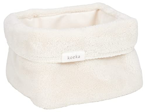 Koeka Aufbewahrungskorb - Wickeltisch Organizer - Aufbewahrungsbox Für Babyzimmer - Malmo - Weicher Teddy - Warm - Weiß - Einheitsgröße