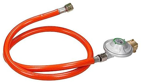 Firewolf Anschluss-Set für Gasflaschen Gasschlauch mit Druckminderer Gasanschluss 50 mbar 100 cm 1/4 '' Links Propan Butan