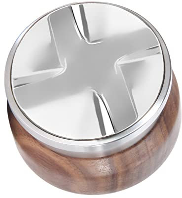 GaRcan Coffee Distributor Leveler Tool Height Adjustable Coffee Tamper, Wood, 58.5mm Cross (Wood 58.5mm Cross)