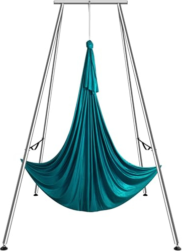 VEVOR Yoga Swing Stand & Hammock, 9.67 ft Tall, Professional Aerial Yoga Setup with 6.6 Yards Swing, Supports Up to 551.15 lbs, Ideal for Both Indoor and Outdoor Use, Green