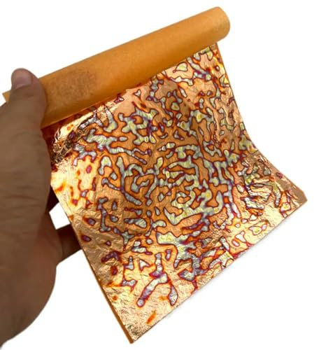 QIUMING Bunte, Bunte Blattgoldfolie, 14 x 14 cm, 50 Blatt pro Heft, für Bastelarbeiten, Nageldekoration, Vergoldung, Nachahmung von Goldfolienblättern