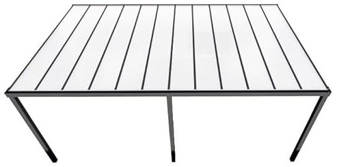 Carport KD Alpha in Anthrazit mit 16mm Klar Polycarbonat in 400x400cm - Überdachung aus Aluminium - Der optimale Schutz für Sie und Ihr Fahrzeug