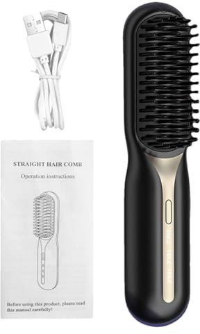 Spazzola Per Lisciare - Pettine Senza Fili Con 3 Impostazioni Di Riscaldamento | Spazzola Per Capelli Lisciante | Spazzola Per Lisciare Gli Ioni Negativi Ricaricabile | Spazzola Lisciante Portatile Pe