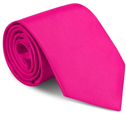 URAQT Herren Krawatten, Satin Elegant Krawatte 8 cm für Herren, Klassische Hochzeit Krawatte für Büro oder Festliche Veranstaltungen (Pink Lila)