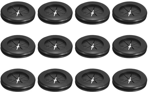 QUARKZMAN 12pz Passacavo 1(25mm) ID 1-3/16(30mm) Guarnizione per Cavi Passacavo in Gomma Gommini Passacavo Elettrico per Firewall Guarnizione per Cablaggio Elettrico, Nero