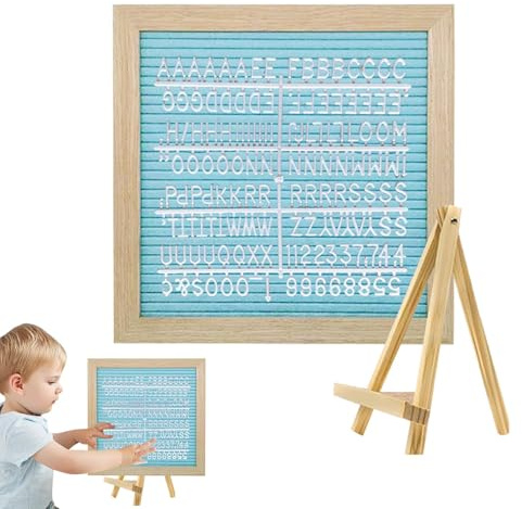 Nixiara Tablero de letras de madera, tablero de letras con soporte - Tablero de mensajes de fieltro,Signo de letra cuadrada estable, decoración de moda para el hogar, trabajo, día de la madre,